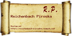 Reichenbach Piroska névjegykártya